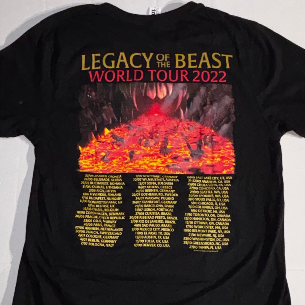 Iron Maiden Legacy Of The‎ Beast World Tour Official Merch 2022 Sz L Eddie Demon
